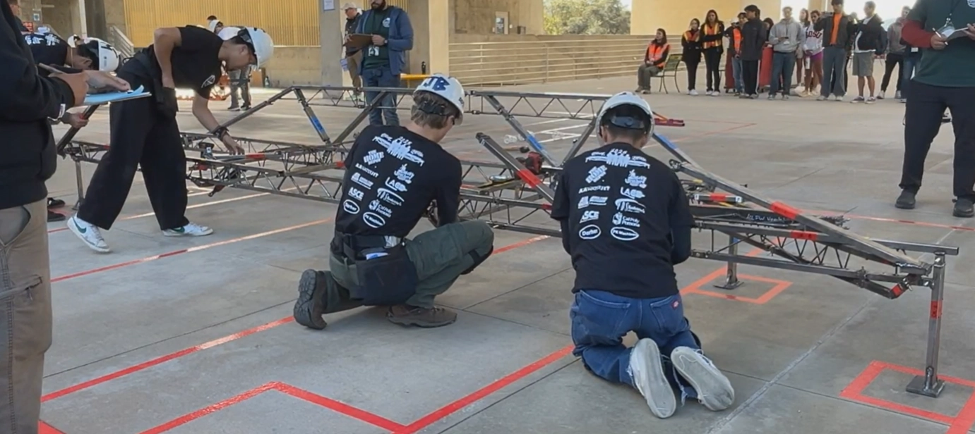 Timed construction at the competition site. Example Construction